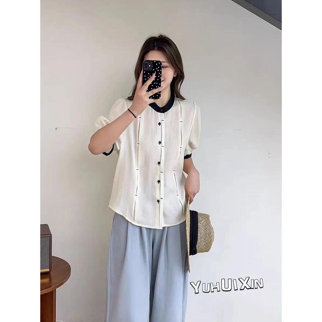 立领泡泡中袖小衫ZBS33169衣长65