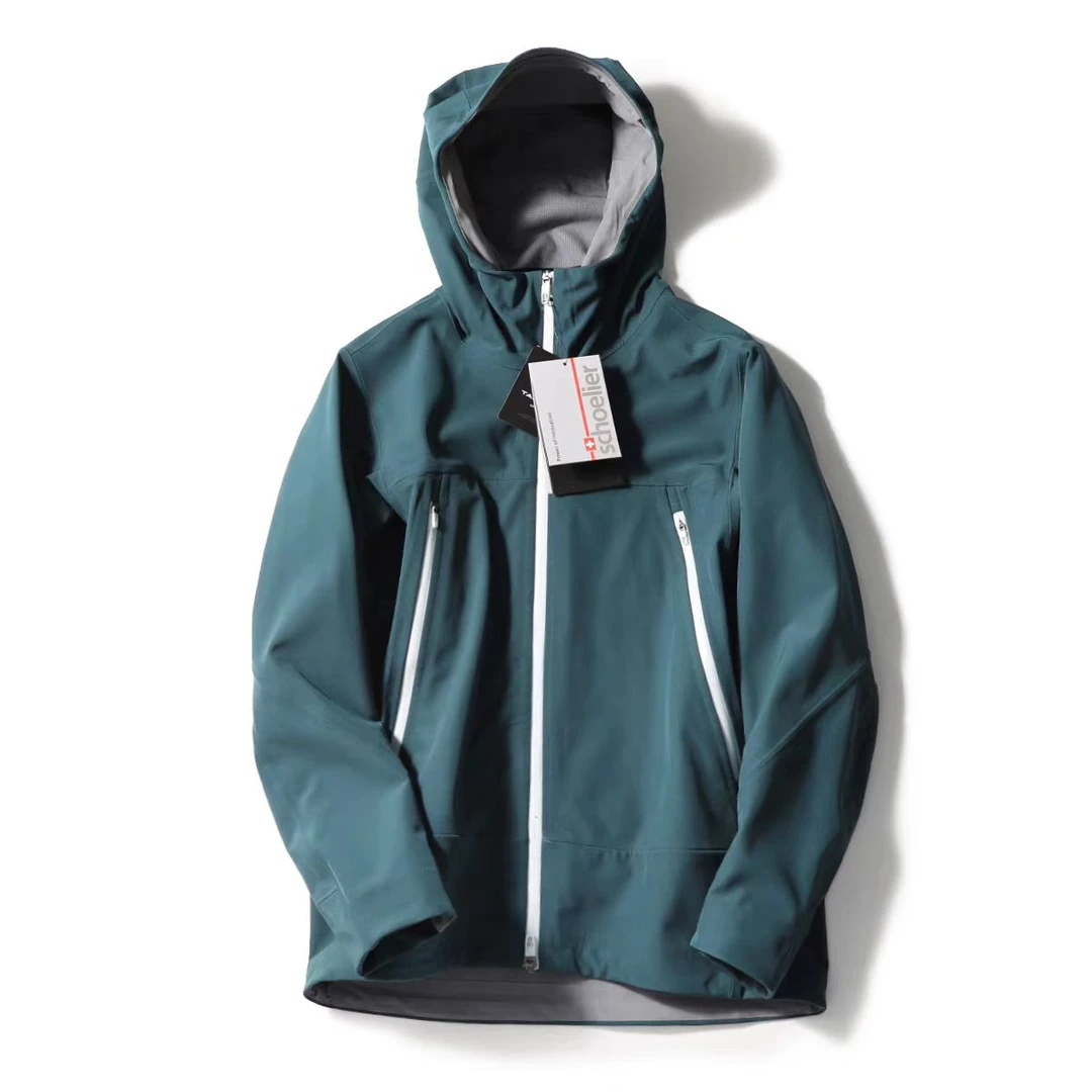 SC23930 户外徒步登山全缝隙压胶软壳防风防水薄绒保暖连帽冲锋衣