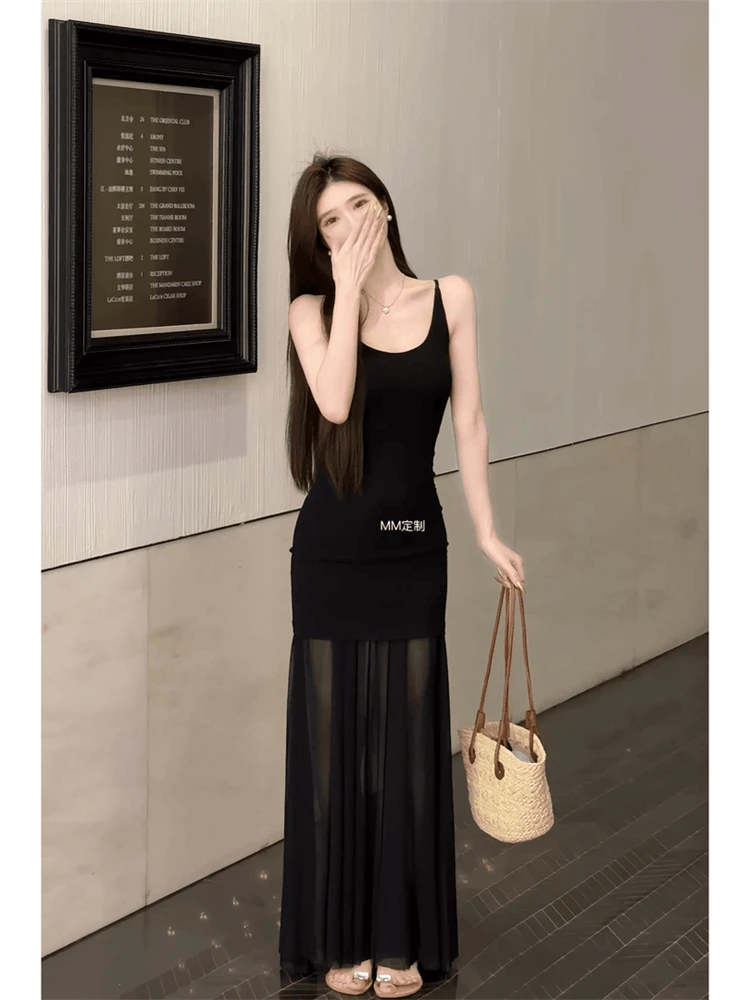 【魔法腰臀比】2025新款早春法式气质修身收腰初恋吊带裙套装A363