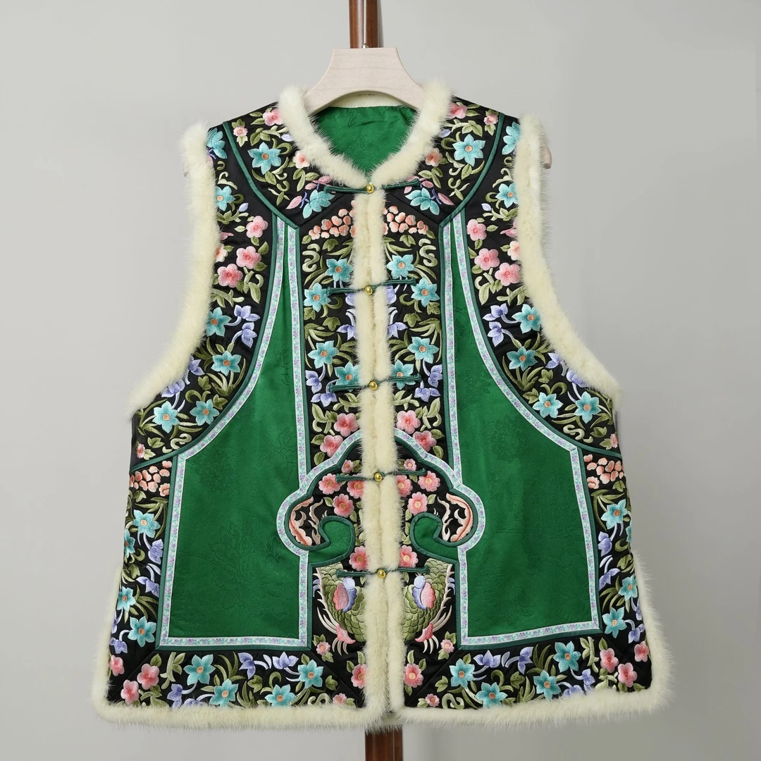 【十三郎】2025真丝香云纱绣花马甲242626