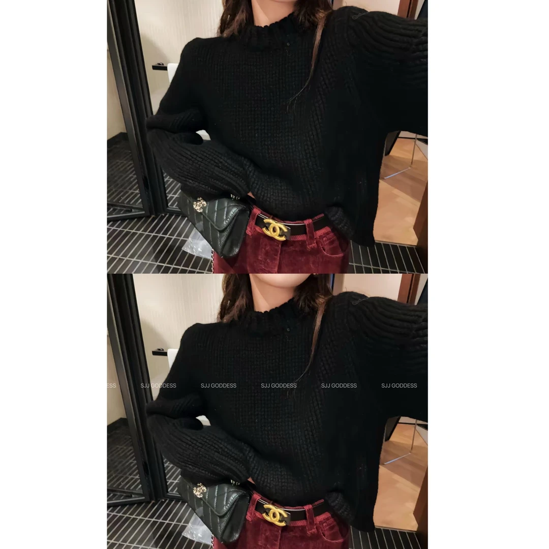 【娇娇私服定制】新款圆领简约休闲韩代针织毛衣102008#