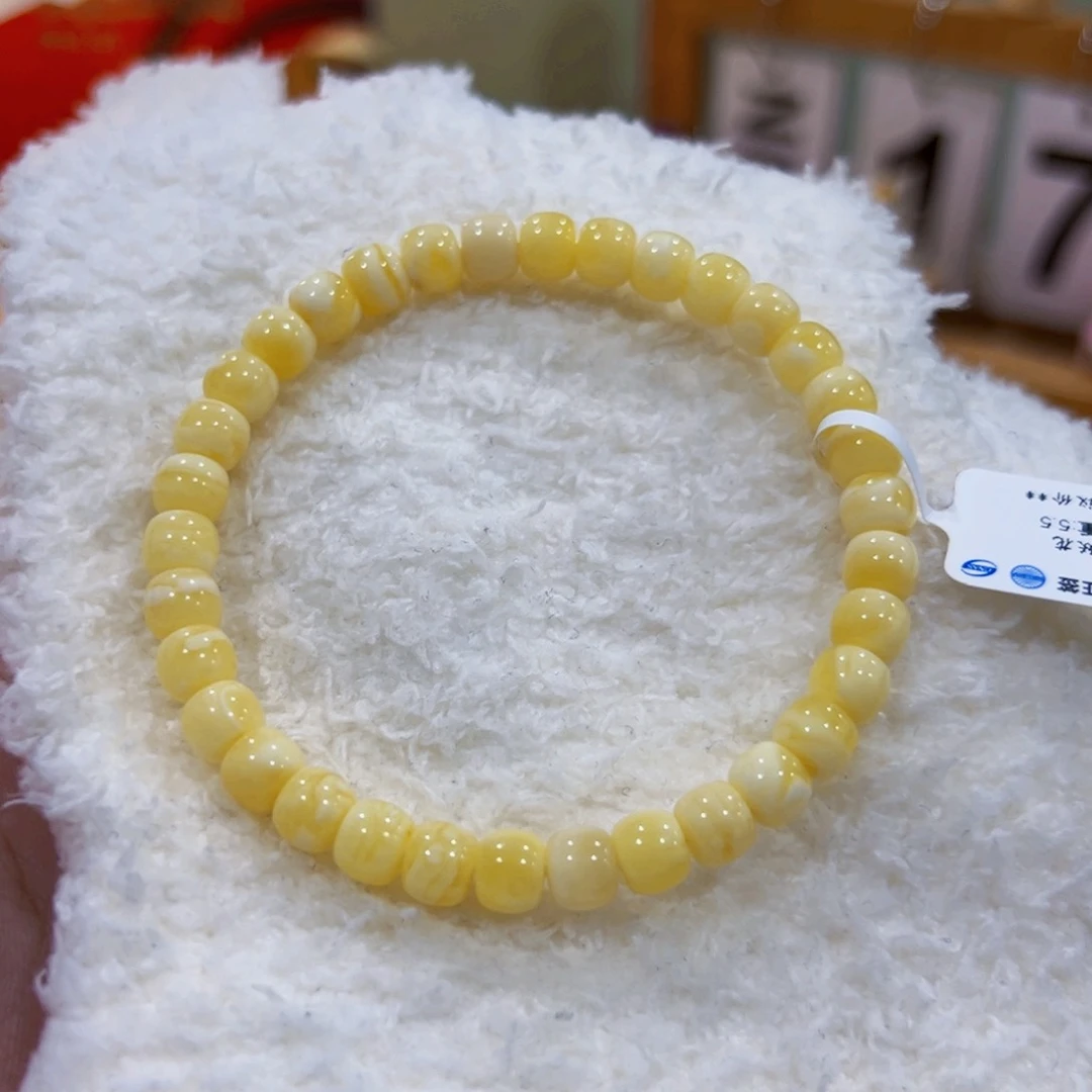 未镶嵌琥珀手链6.5m满蜡妖花手串