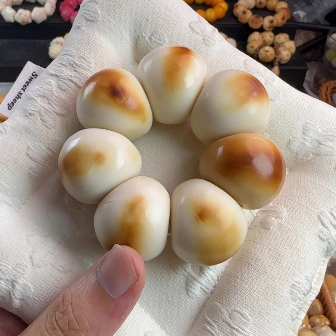 菩提根/象牙果手串微瑕疵卡29炭烤蒜瓣手捻1个