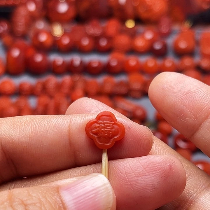 南红玛瑙未镶嵌配饰福财背云10.9mm