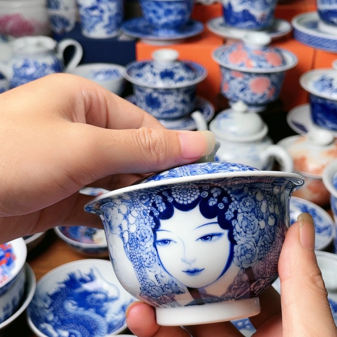 【闪购商品】杯白****嘎全手工手绘景德镇