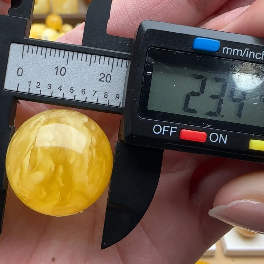 蜜蜡未镶嵌裸石橘底妖花珠子