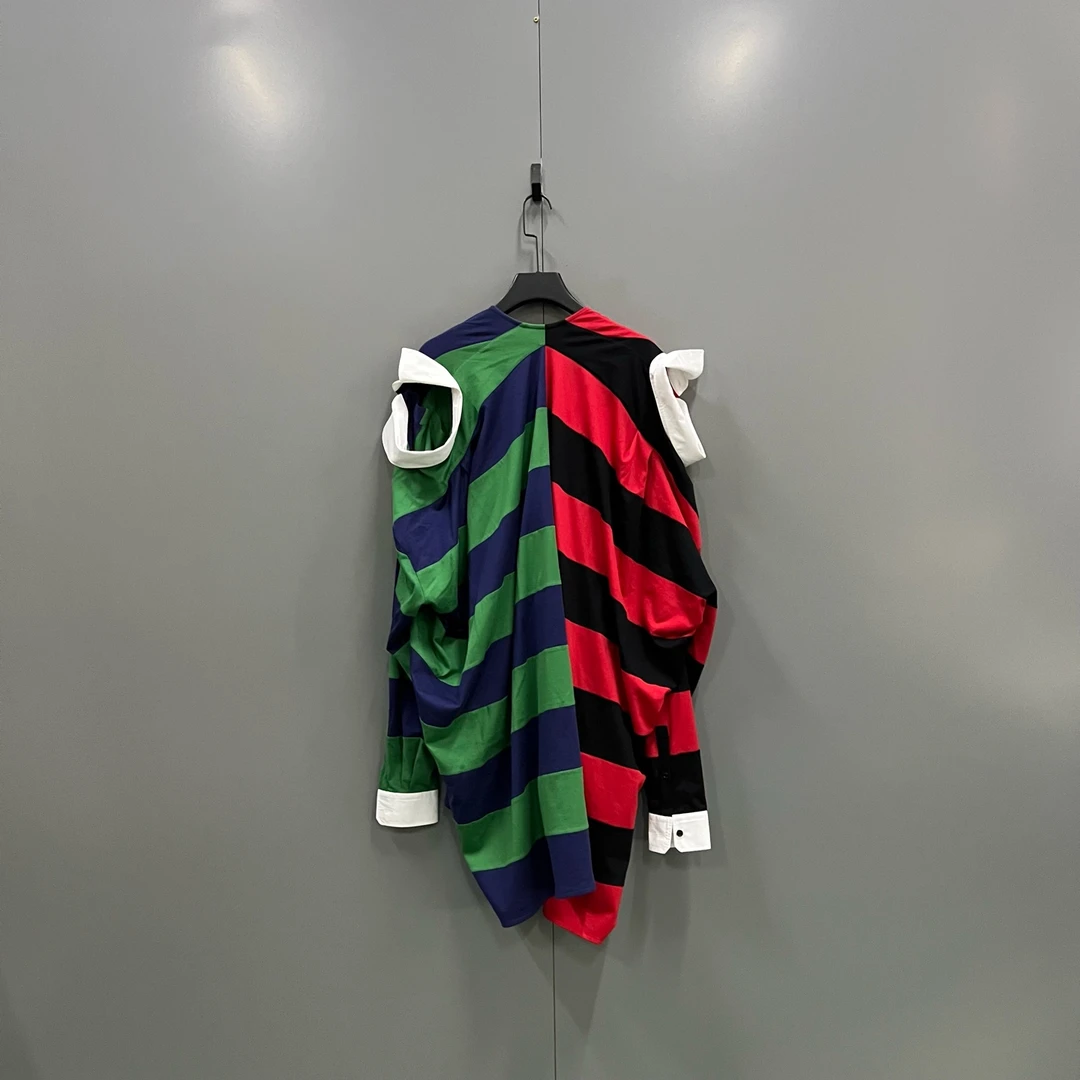 95新 BURBERRY/博柏利 tt 拼接条纹印花连衣裙 均码/98新/016427