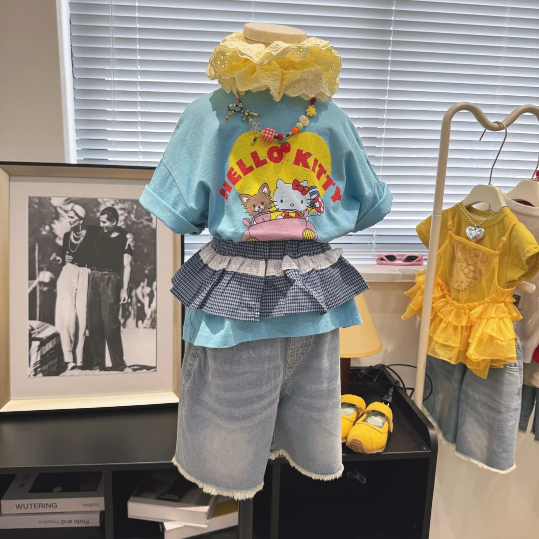 现货~清货~女童夏季洋气卡通T2025夏日百搭款套装A5-698/A5-557