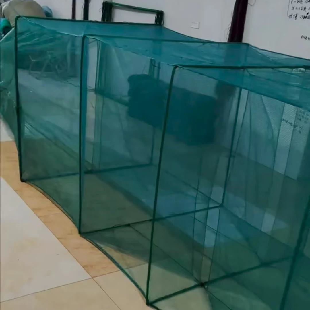 5框三目密眼框子网，23米左右，四进鱼口，拦网帐子另配