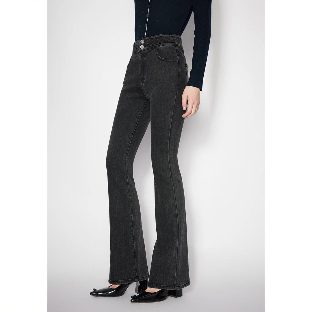 salt.p可颜时尚气质休闲黑色设计师牛仔裤AC35120170