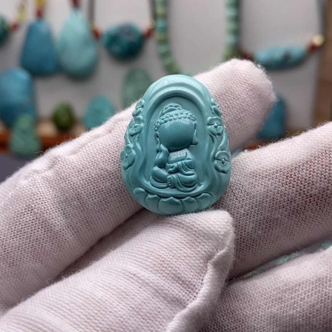 绿松石未镶嵌挂件