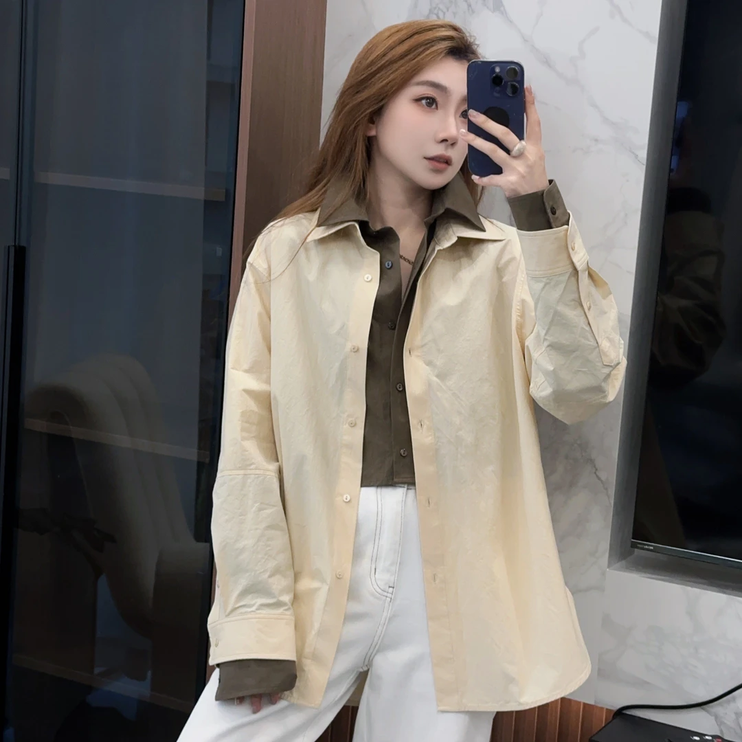 2025春季新款设计师款假二件衬衫#YTSZ2071Y