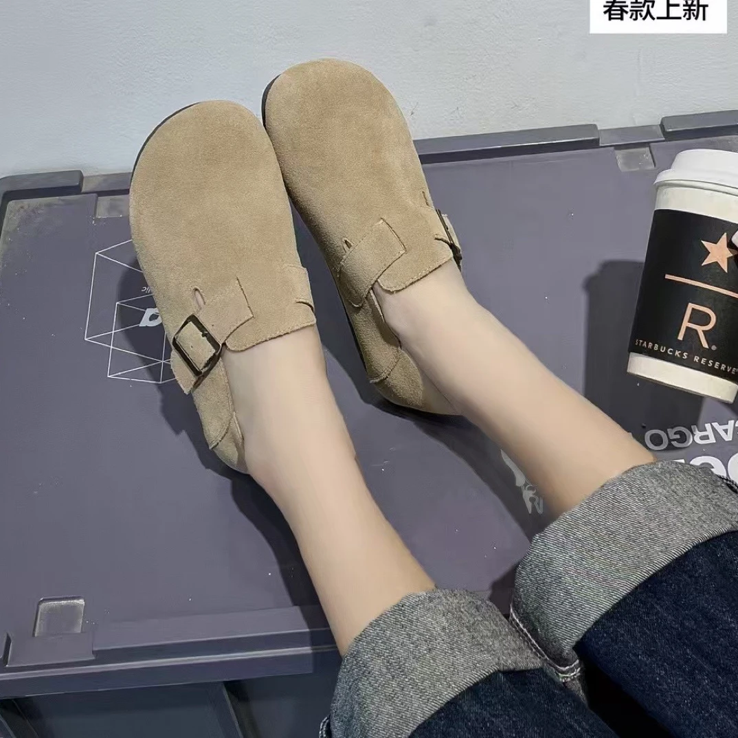 3351168新款高品质头层磨砂牛皮平底舒适百搭单鞋3352137