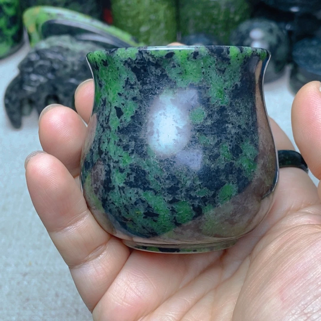 蛇纹石玉主人杯未镶嵌喜**安