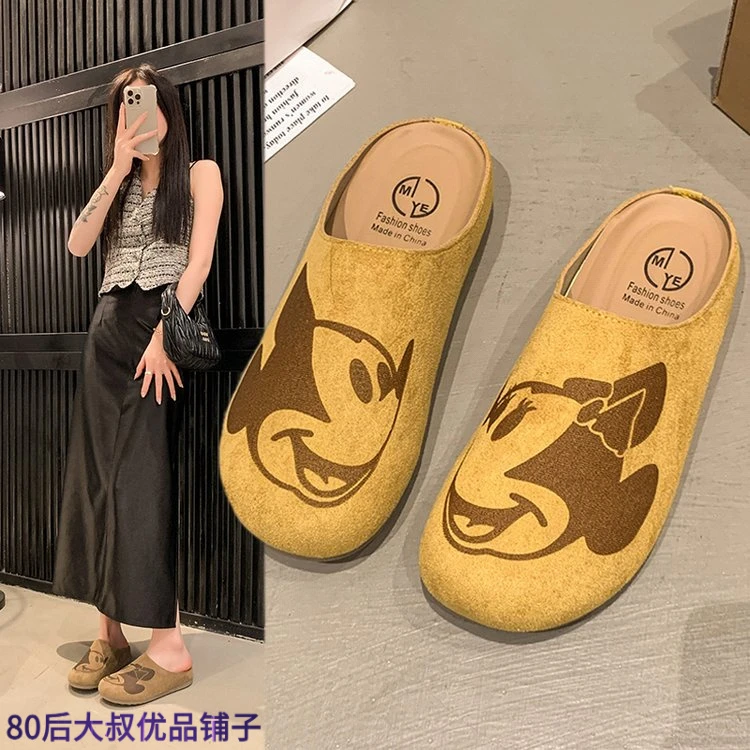 勃肯鞋厚底平底百搭一脚凉鞋女款2025新款爆款夏季半拖半托凉拖