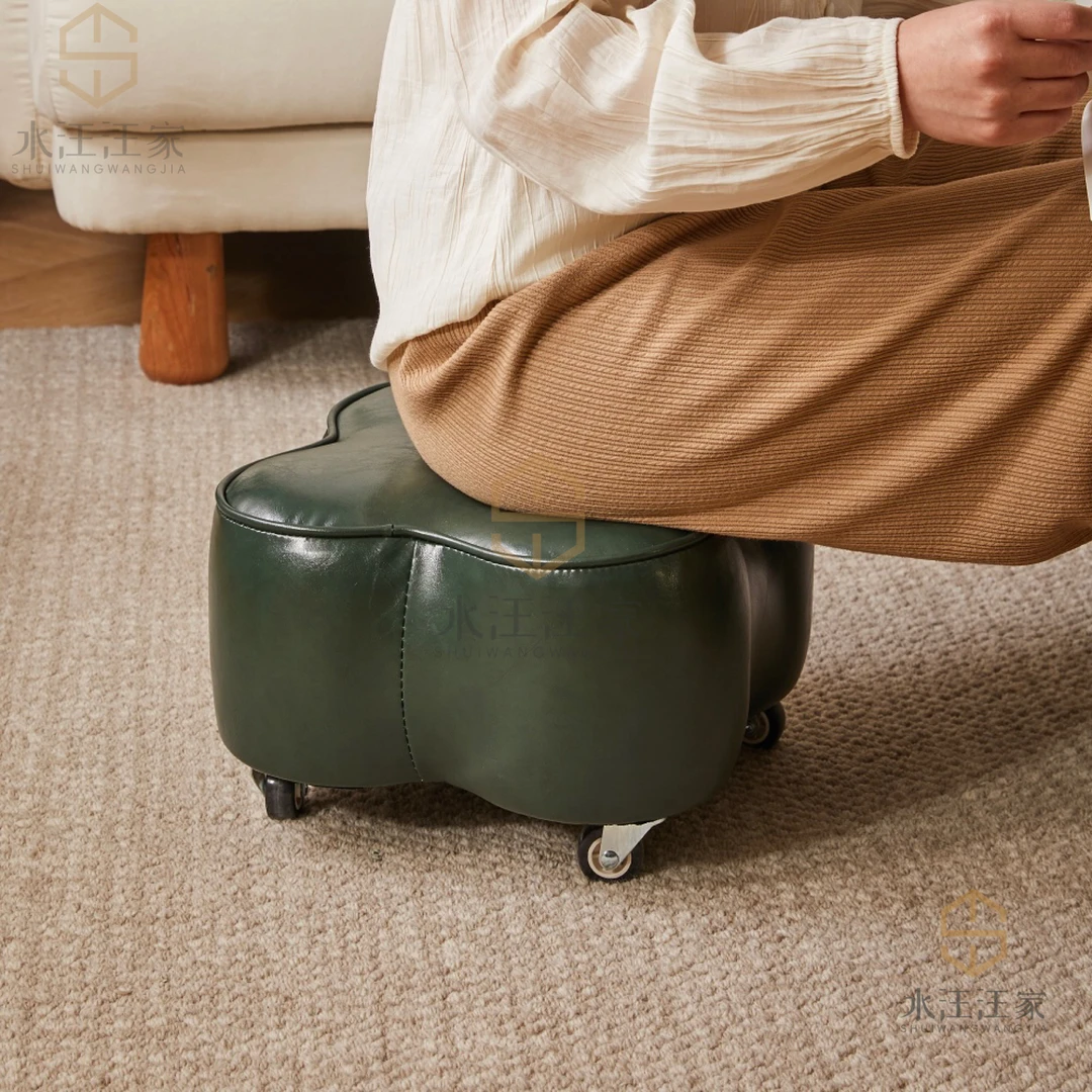 【五彩轮滑凳全家福】新中式创意家用时尚简约皮凳凳子客厅单人凳
