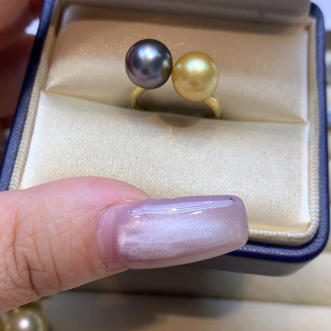 银S925镶嵌戒指海水珍珠