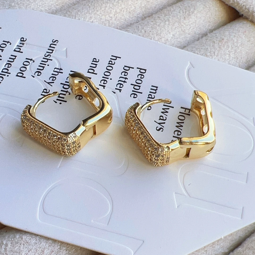 铜合金锆石耳饰 哈尼西牧时尚百搭耳环#0008625