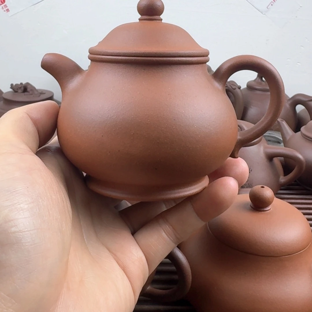 茶壶紫砂高潘220cc黄龙山红泥