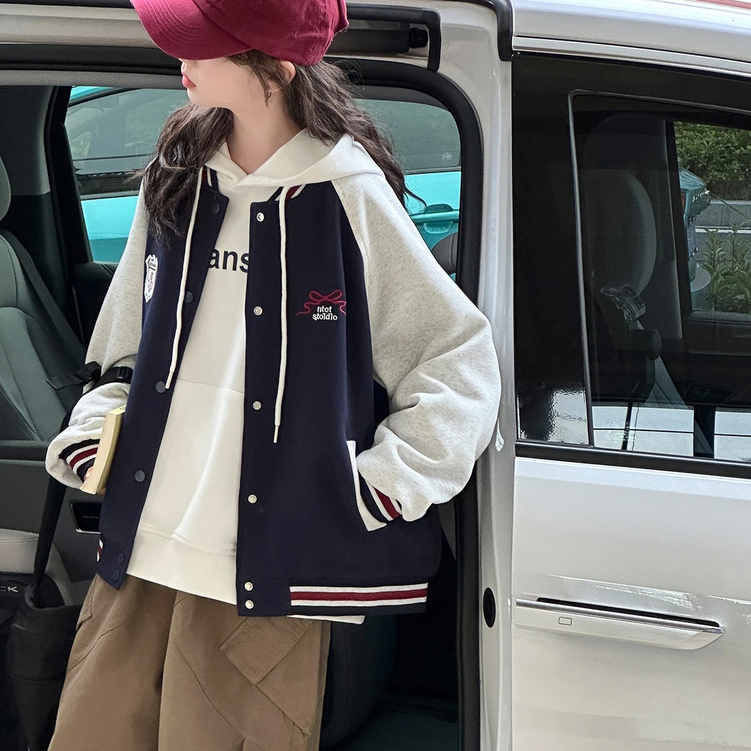 女童外套春秋2025新款儿童洋气夹克上衣秋装大童初中生休闲棒球服