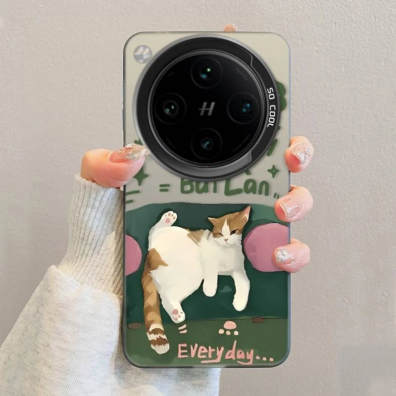 慵懒小猫适用OPPOFindX8Pro手机壳创意X8ultra卡通X8s+保护套防摔