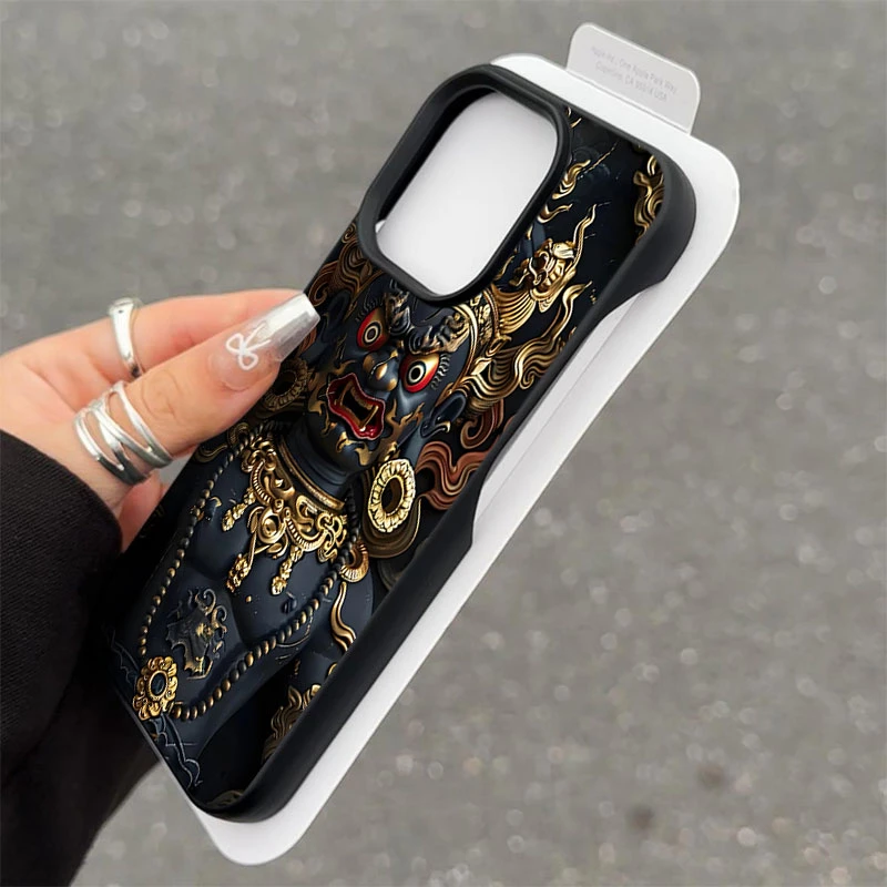 黑财神半包款软壳适用苹果16/15promax手机壳iphone14/12/11/13