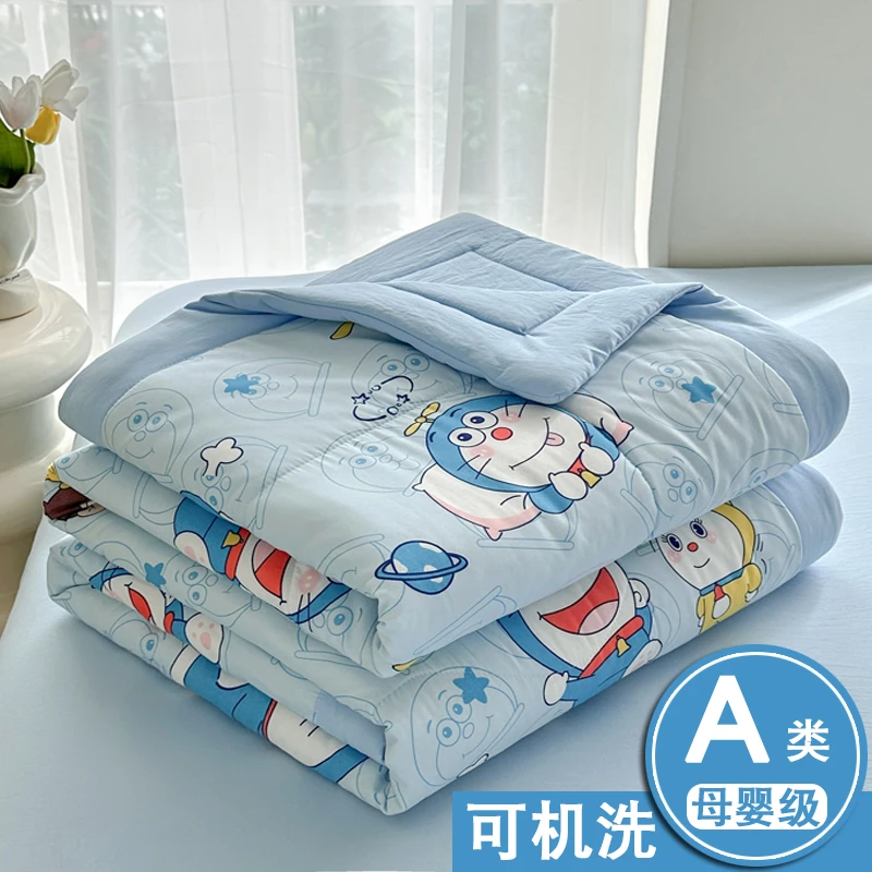 A类夏天季多啦A梦卡通水洗棉夏凉被儿童男女空调被可机洗薄被子芯
