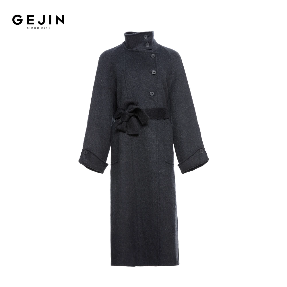 秋冬扎染设计师轻柔呢大衣立领毛呢外套保暖气质GJ42580105