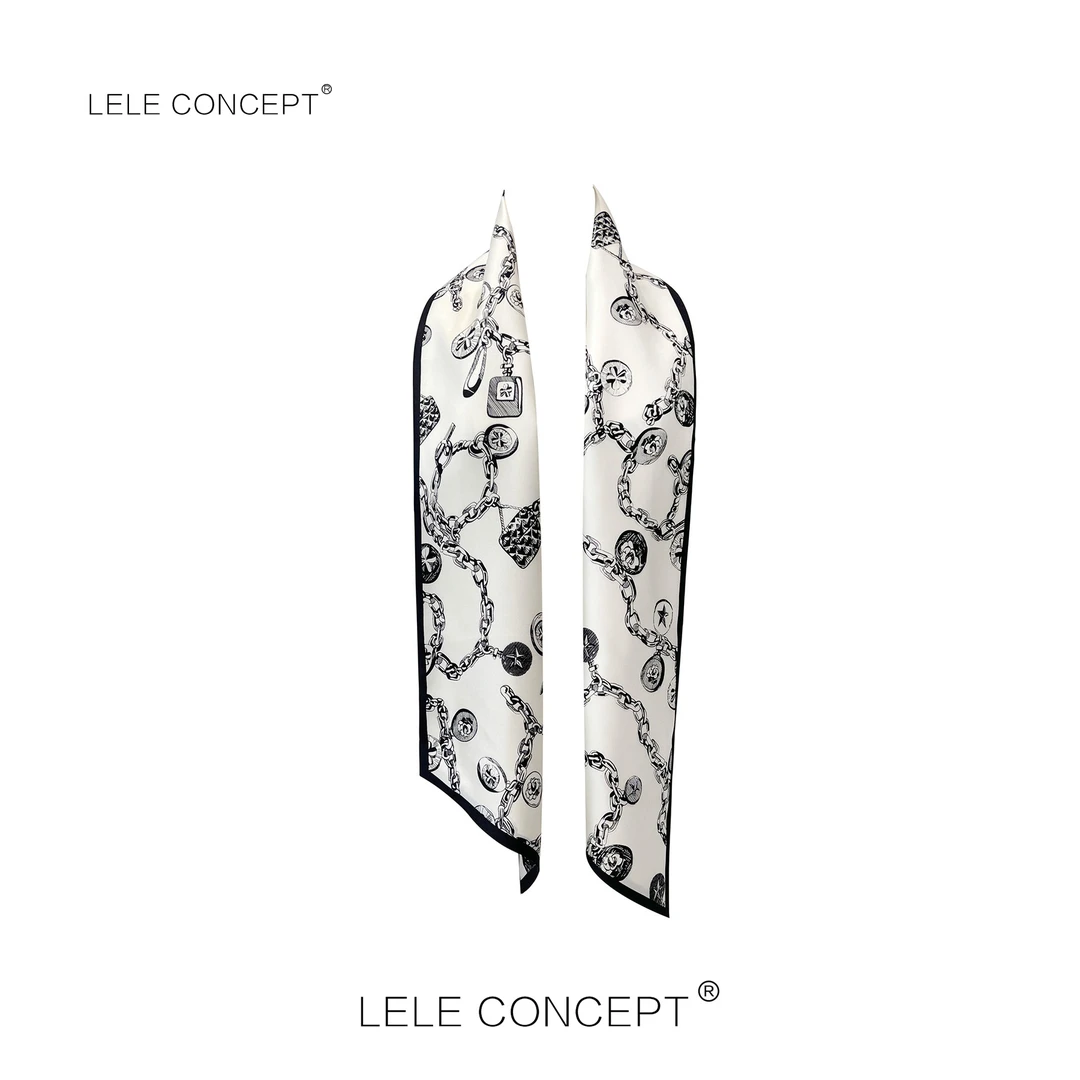 LELE CONCEPT 丨时尚个性链条花丝巾WJ032网红
