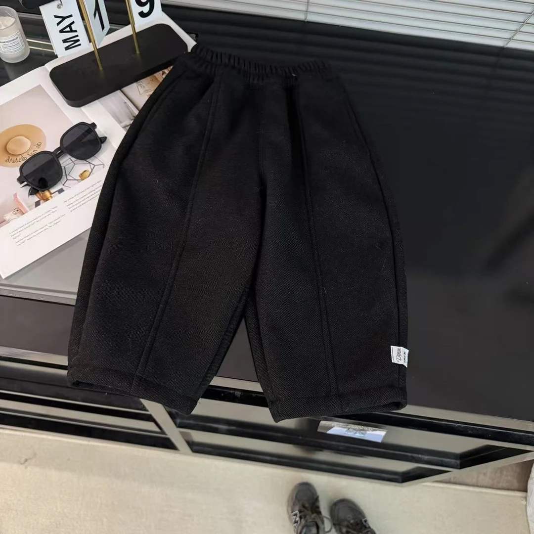 2025冬季新款韩版休闲宽松韩系儿童31101黑色卫裤