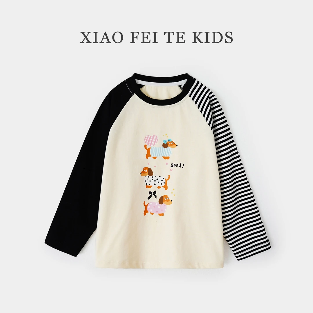 小菲特秋季女宝上衣女童装中大童儿童时尚洋气长T打底衫BXYQ43547