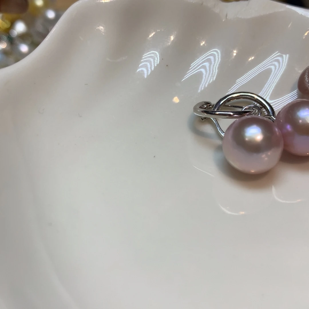 淡水珍珠耳饰银S925镶嵌