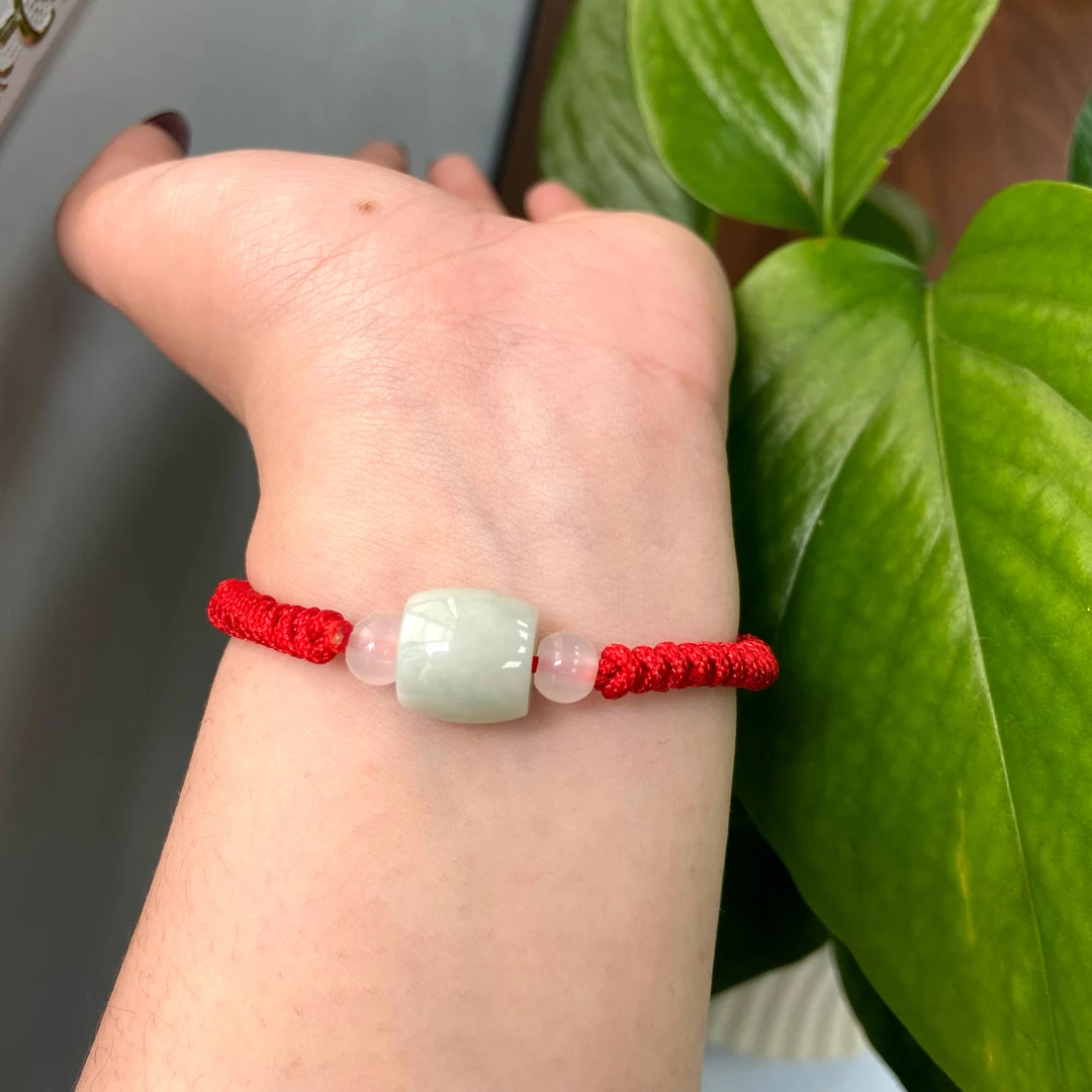 天然A货翡翠桶珠手绳多样性发其一