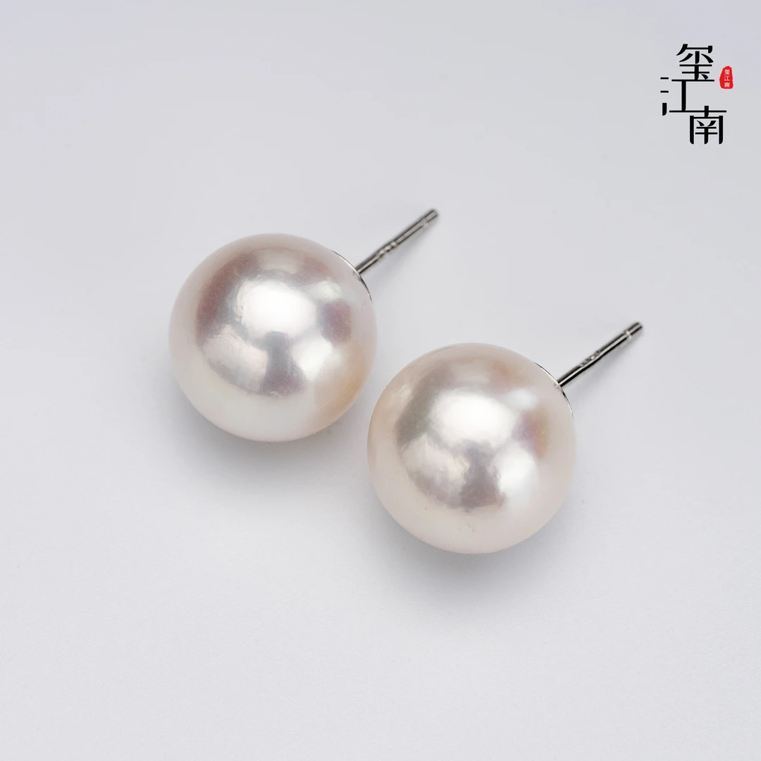 年会微姐同款｜大耳钉 淡水珍珠13～14mmS925银百搭经典耳饰 FE0105