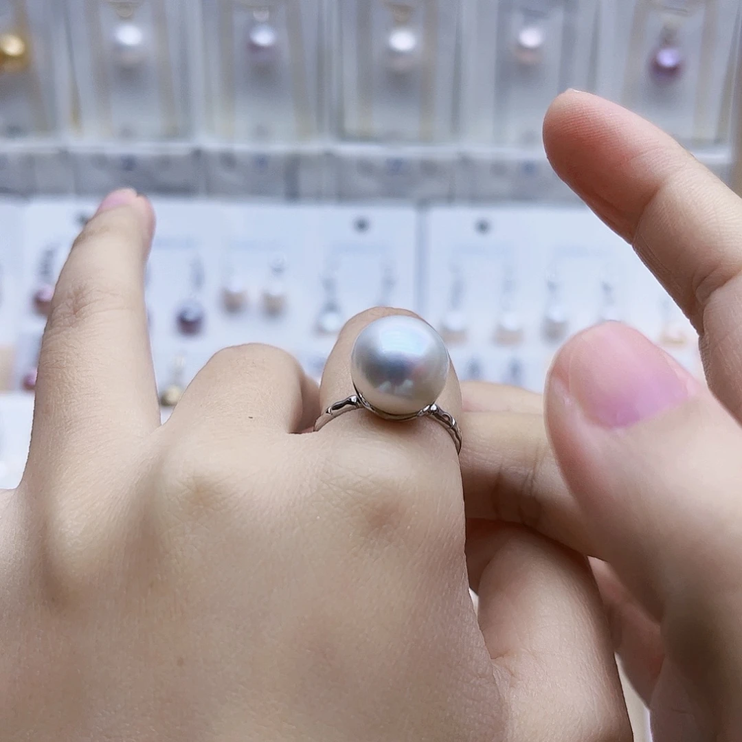 戒指淡水珍珠银S925镶嵌11.8