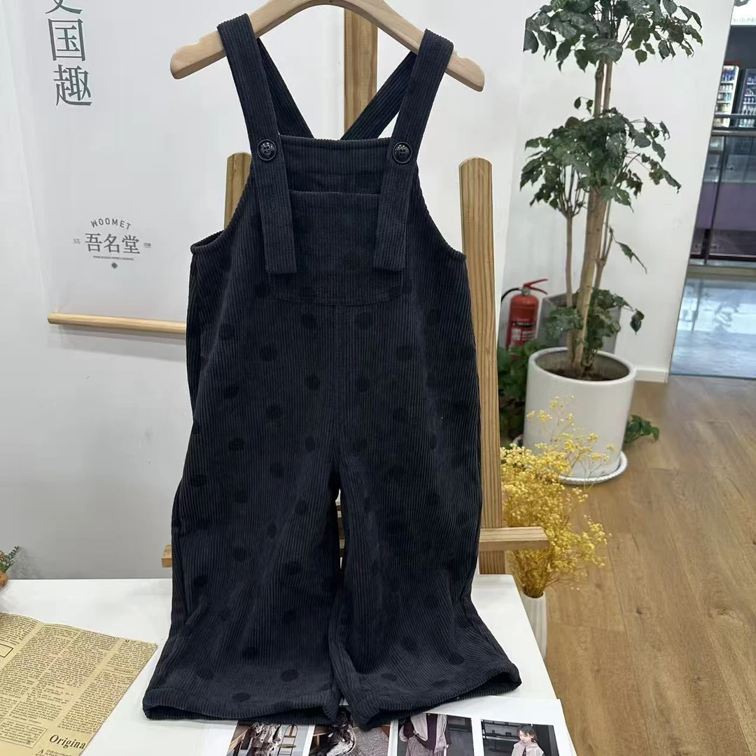 7098冬季中童加绒背带裤L
