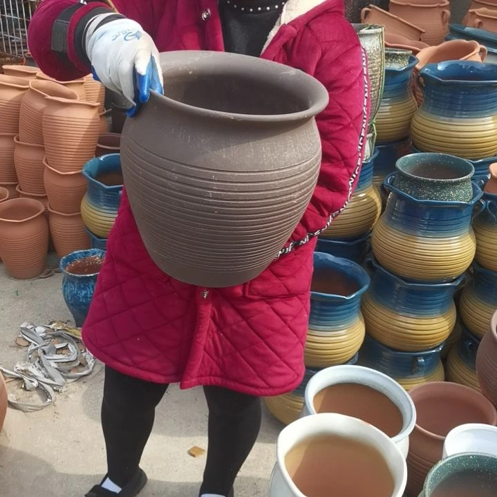 红陶28口30高瑕疵口裂掉耳朵