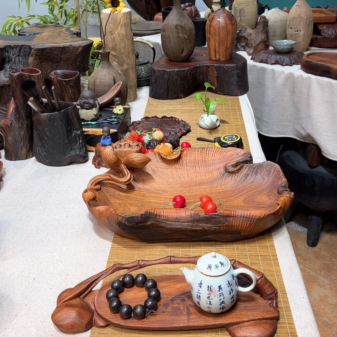 用****7缅甸花梨木竹节置物