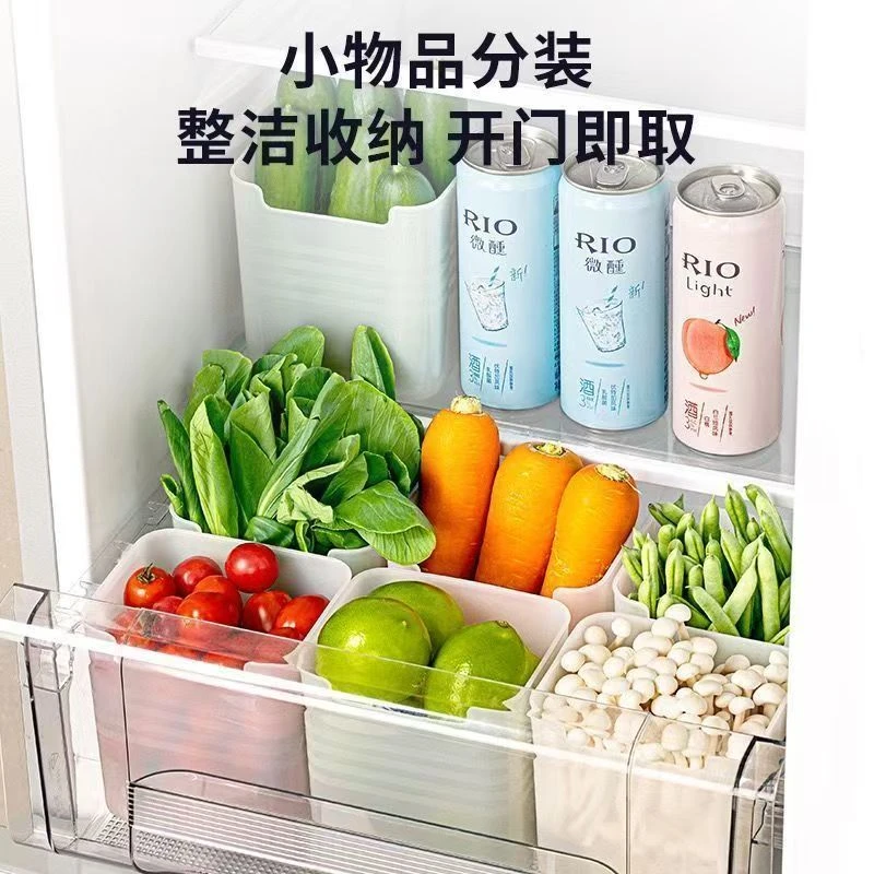 冰箱收纳盒透明食品蔬菜水果通用储物盒厨房冰箱侧门整理置物架