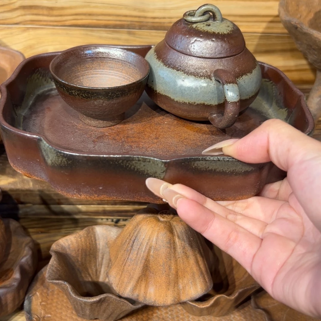 裸烧老岩泥原矿茶具