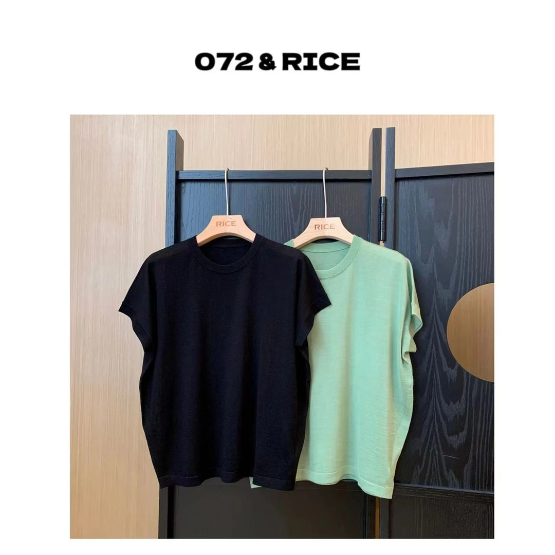 072 & RICE【薄荷草】圆领短袖上衣 A9606 51FF