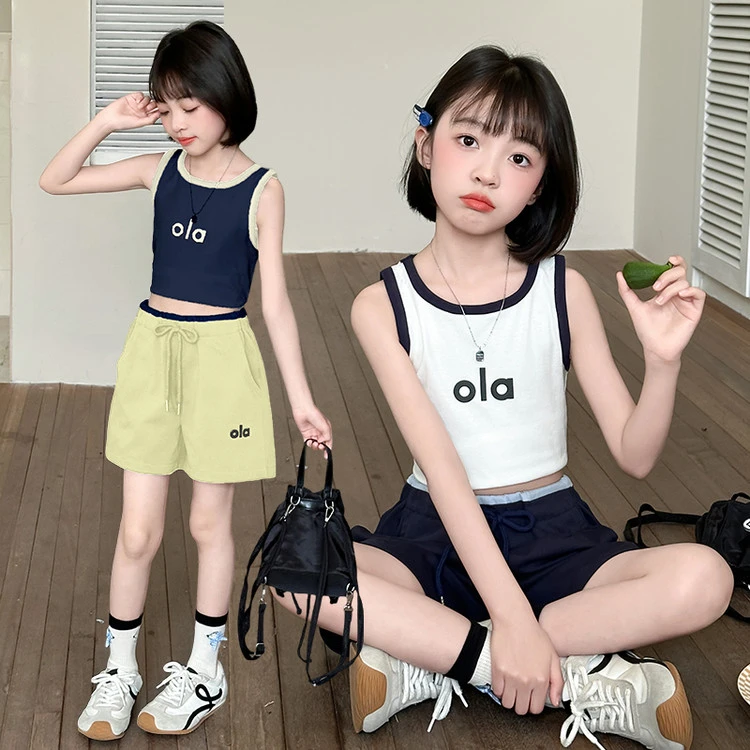 女童夏装背心套装2025新款大童女装洋气运动服夏季儿童辣妹装短裤