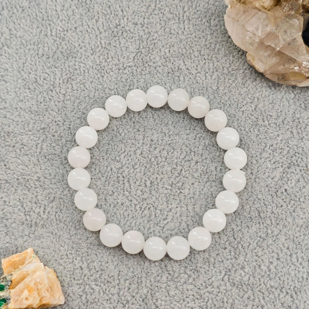 粉丝特惠 高白金丝玉素串8mm/NYXF-JSYSC-64（多样性发货）