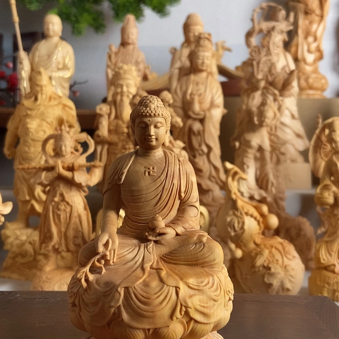菩***野黄杨木小叶黄杨木雕药师佛