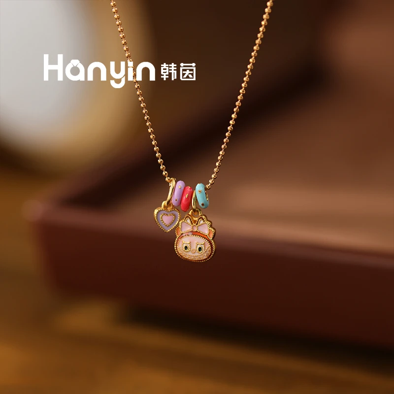 铜合金项链 2025年新款原创设计小清新彩虹糖拉bubu项链AAA