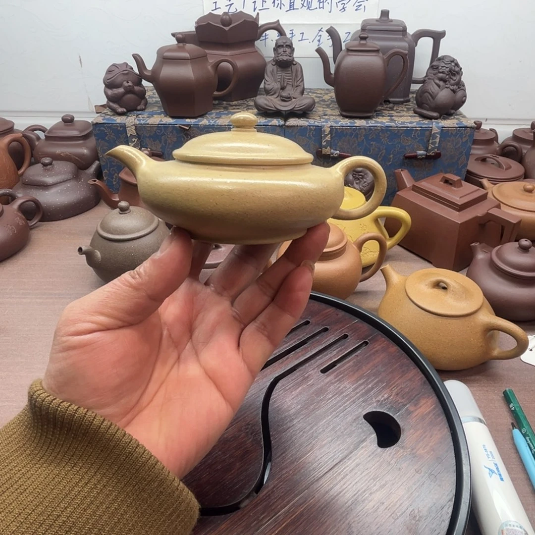 紫砂壶微瑕原矿本绿卧龙壶