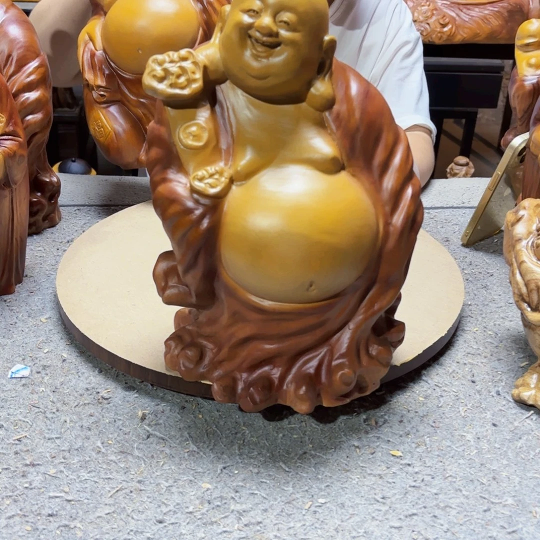 乐****香樟木如意弥勒佛
