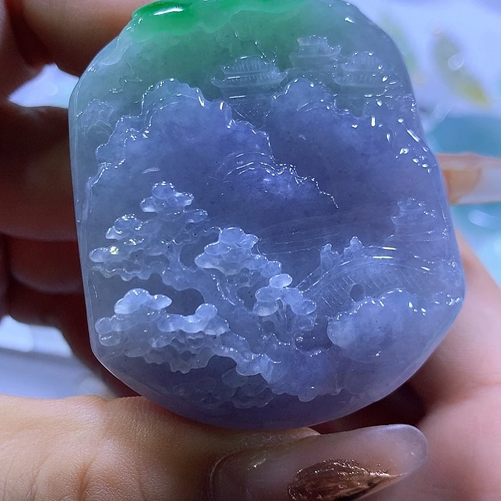 颈饰未镶嵌翡翠天然翡翠A货吊坠