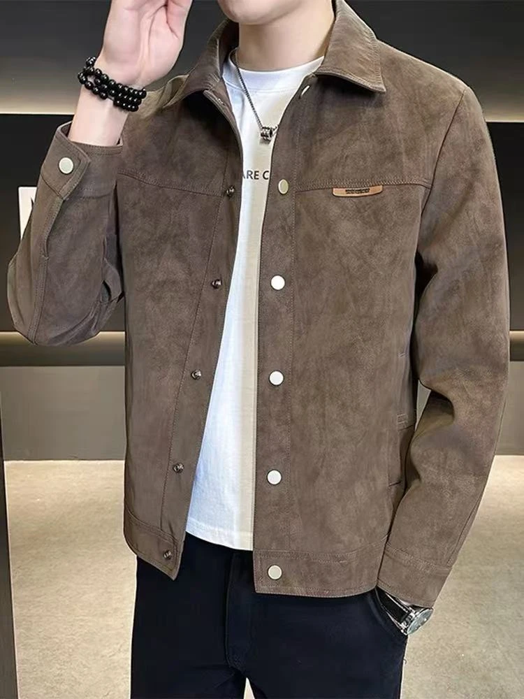 1006  休闲外套潮牌痞帅2025新款皮衣春秋季修身韩版潮流夹克B53