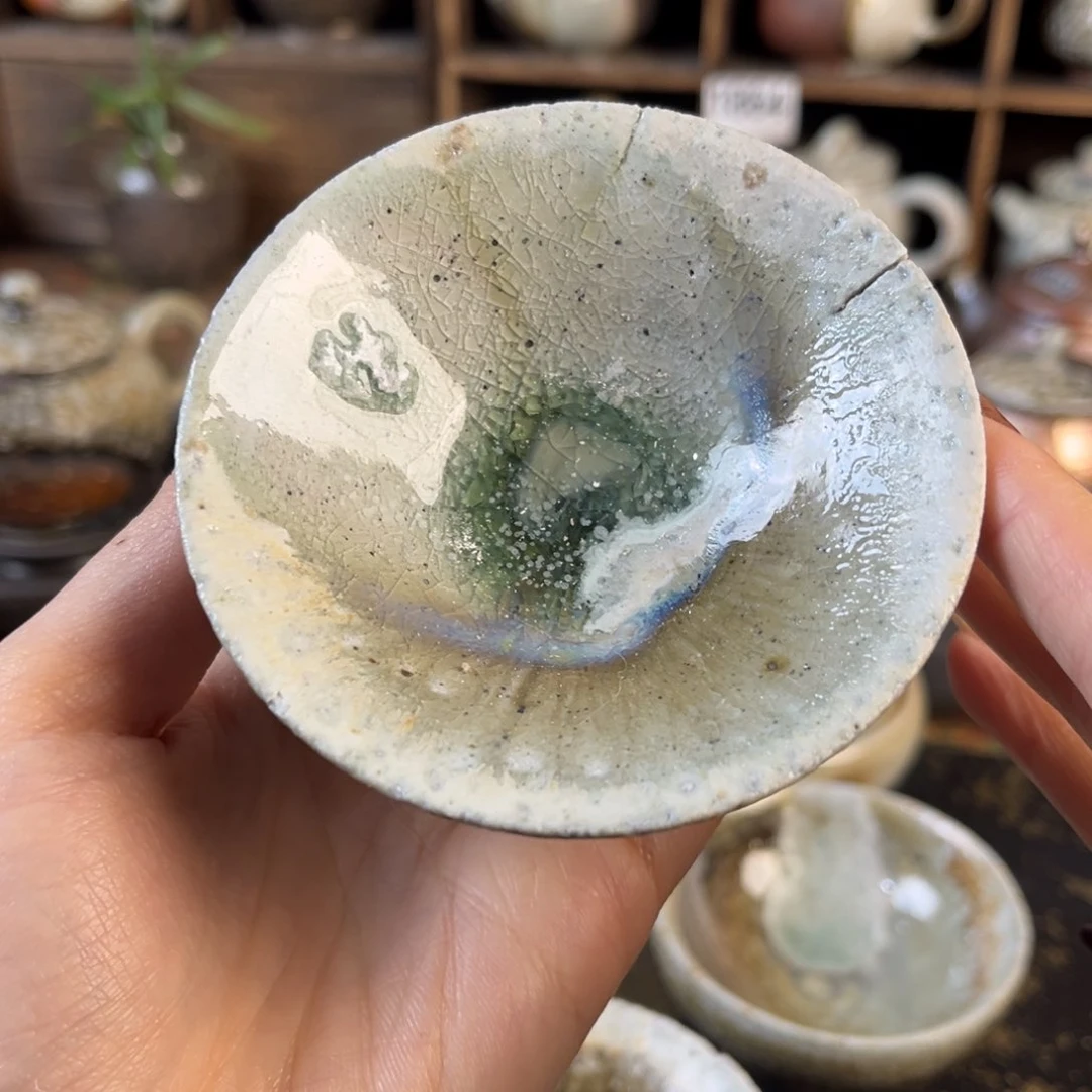 杯?****柴烧茶器窑宝杯微瑕